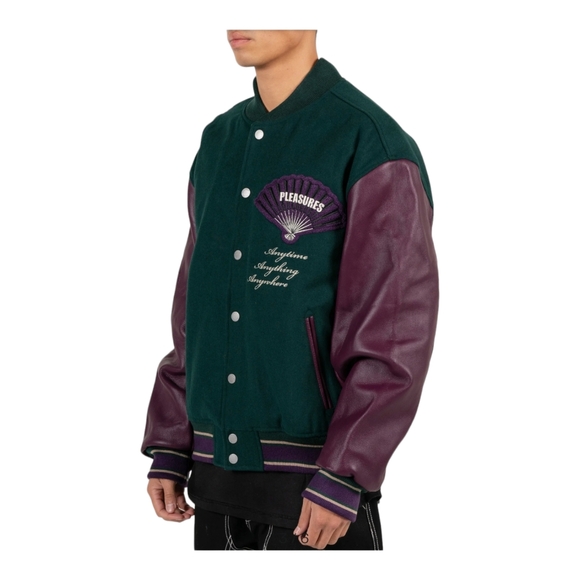 PLEASURES Fan Wool Blend & Leather Varsity Jacket | NWT | PICK UR SIZE - Picture 5 of 6